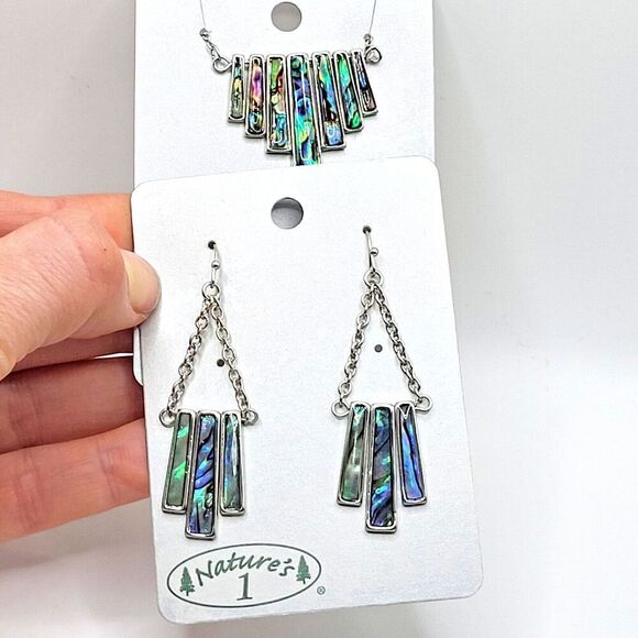 Jewelry - New with Tags Nature's 1 2007 Abalone Earring and Necklace Set